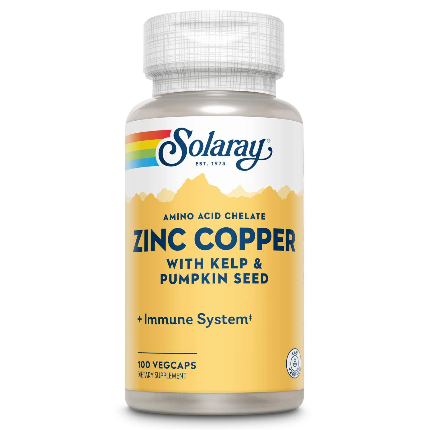 Solaray Zinc Copper, 100 Caps,100% Vegan
