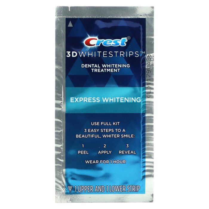 CREST, 3D WHITESTRIPS, DENTAL WHITENING , 1 HOUR EXPRESS 1piéce