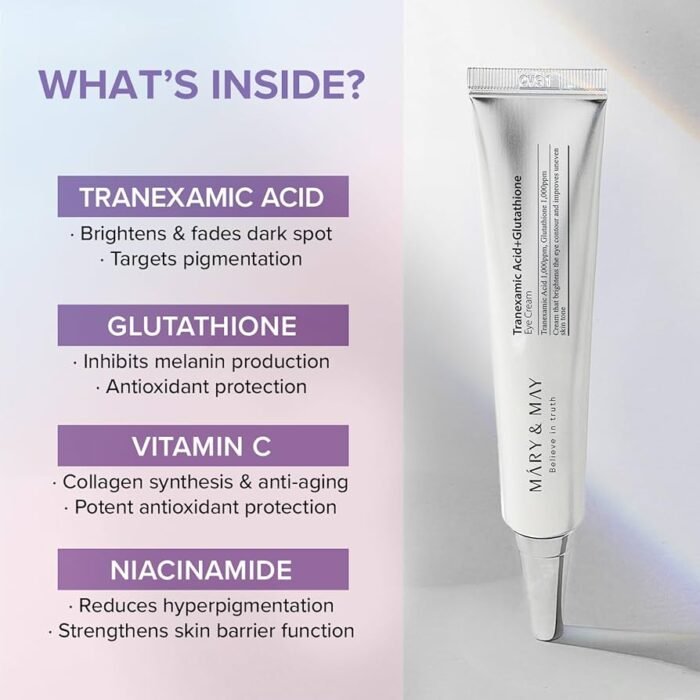 Mary & May - Tranexamic Acid + Glutathion Eye Cream 30g (sans emballage) – Image 2