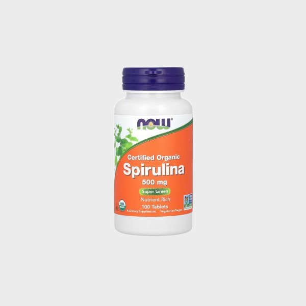 NOW Foods Spiruline certifiée biologique 500 mg 100 comprimés