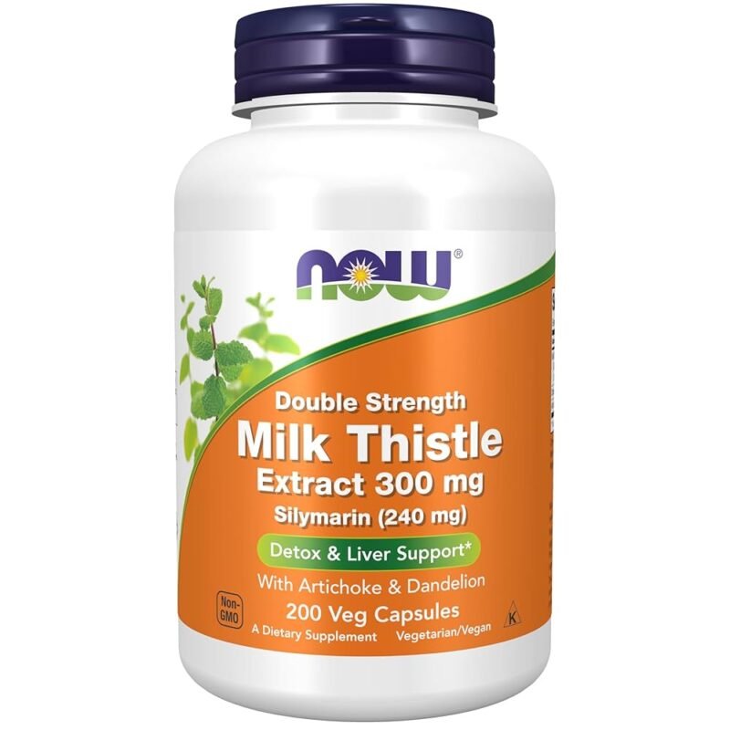 NOW Milk Thistle Extract, Double Strength 300 mg 100Veg Capsules