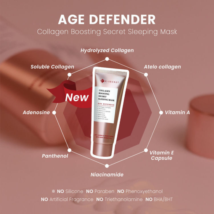 K-SECRET COLLAGEN BOOSTING SECRET SLEEPING MASK 60ML – Image 2