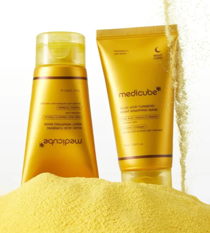 MEDICUBE KOJIC ACID TURMERIC NIGHT WRAPPING MASK 75 ML – Image 2