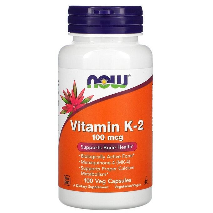 Now Foods Vitamine K2 100 mcg, 100 Veg Capsules