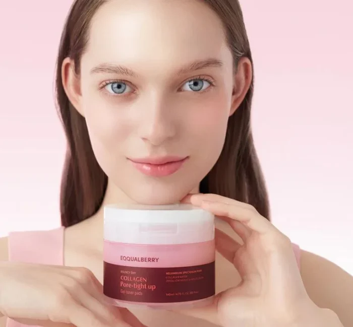 EQQUALBERRY Collagen Pore-Tight Up Gel Toner Pads 140ml – Image 3