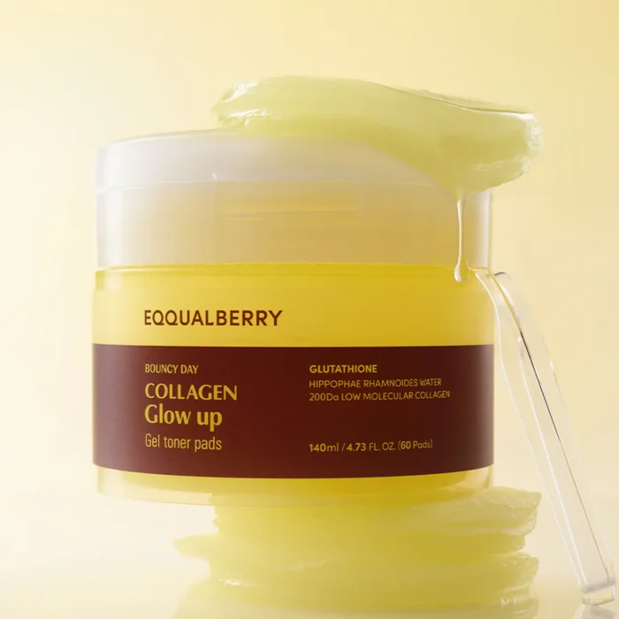 Eqqualberry Collagen Glow Up Gel Toner Pads 140ml – Image 4