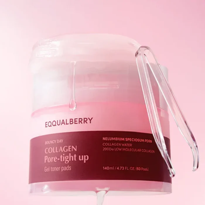 EQQUALBERRY Collagen Pore-Tight Up Gel Toner Pads 140ml – Image 4