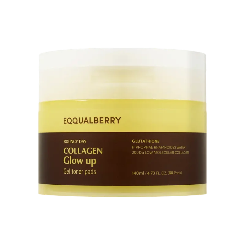 Eqqualberry Collagen Glow Up Gel Toner Pads 140ml