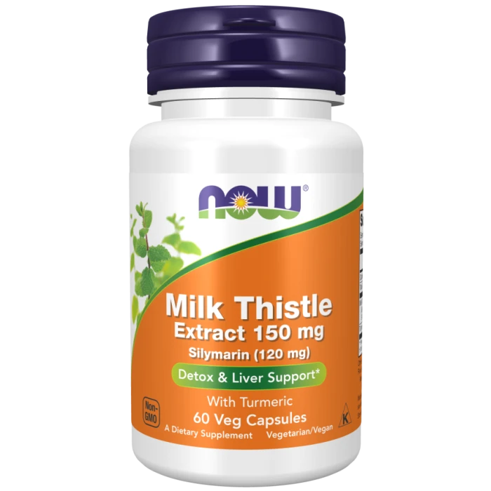 NOW Foods Milk Thistle Extract 150 mg Silymarin (120 mg) - 60 Veg Capsules