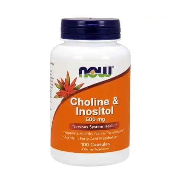Now Foods Choline and Inositol 500 mg, 100 vegan caps