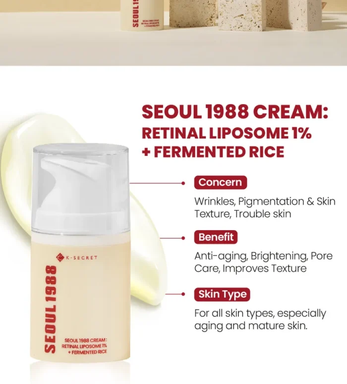 Seoul 1988 Cream : Retinal Liposome 1% + Fermented Rice – Image 4