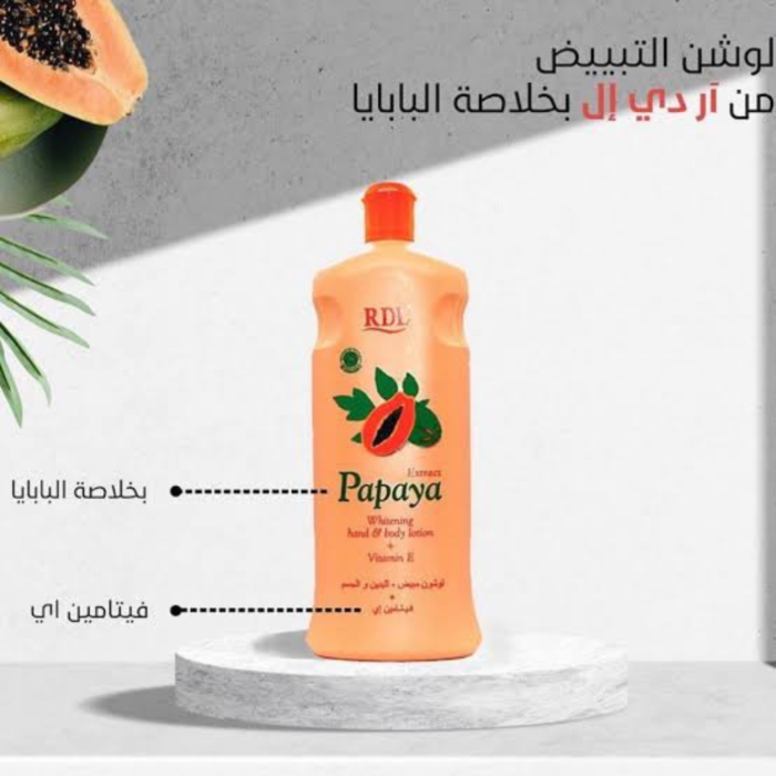 Rdl Papaya Whitening Hand & Body Lotion - 600ml – Image 3