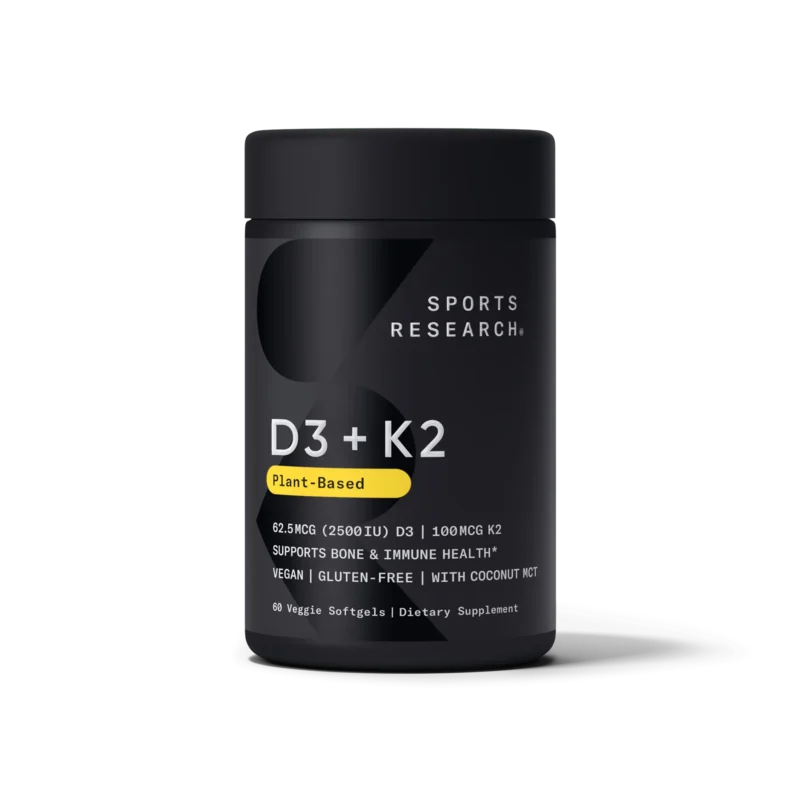 Sports Research Vitamin D3 + K2 with Coconut MCT Oil