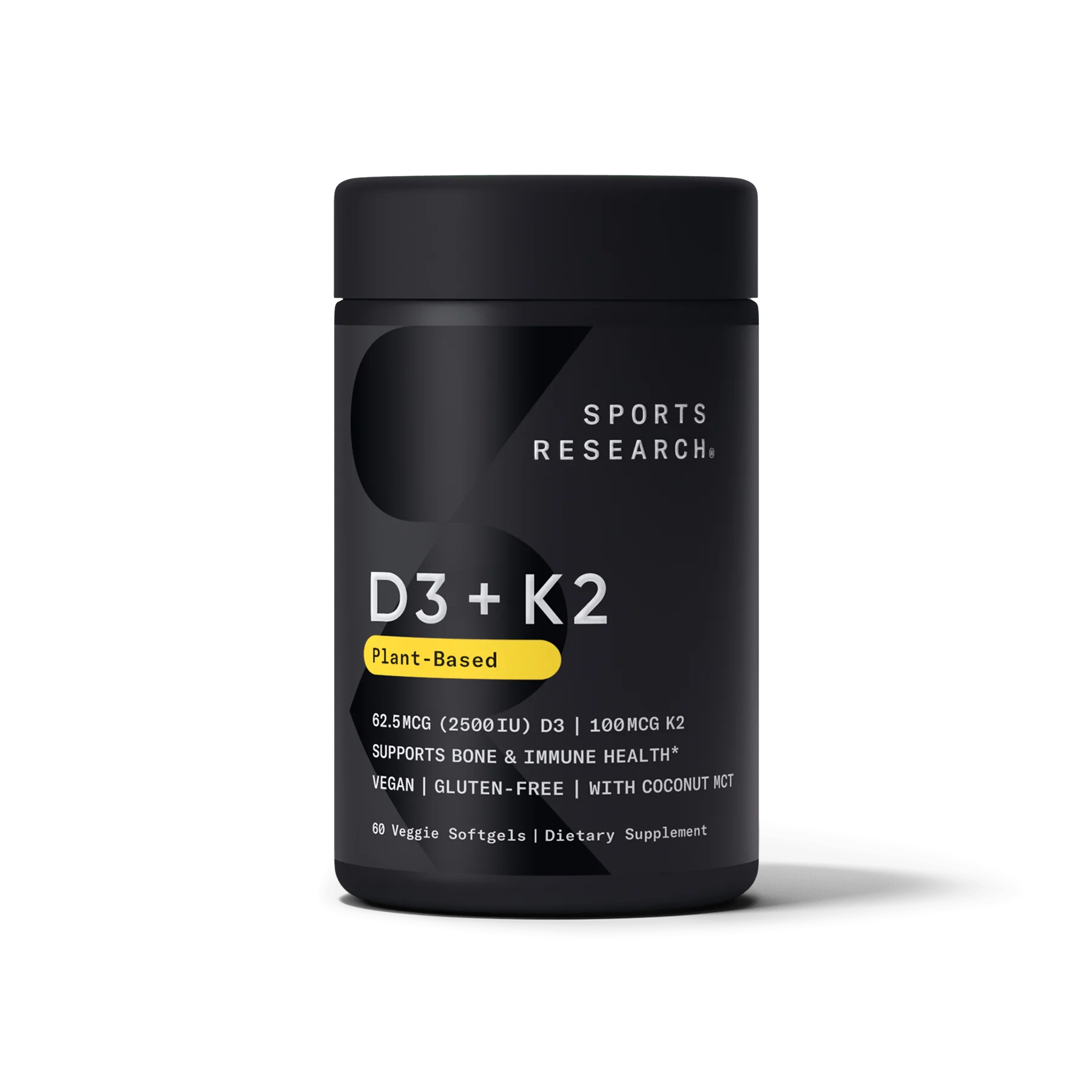 Sports Research Vitamin D3 + K2 with Coconut MCT Oil