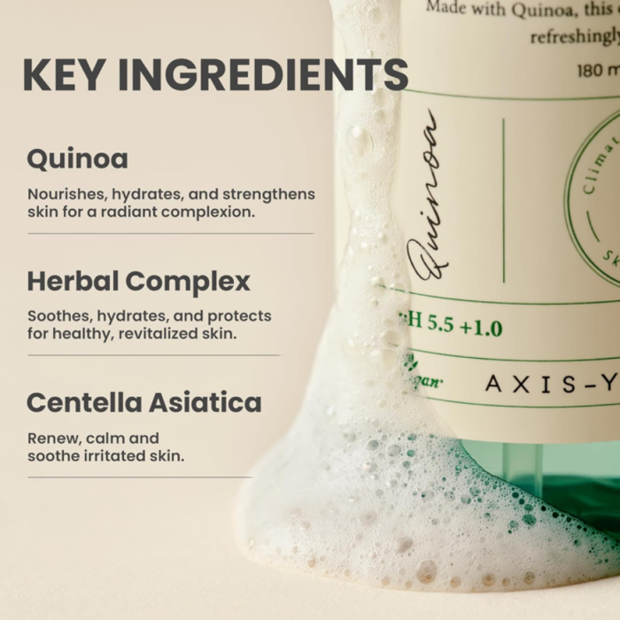AXIS-Y Quinoa One Step Balanced Gel Cleanser  180 ml – Image 5