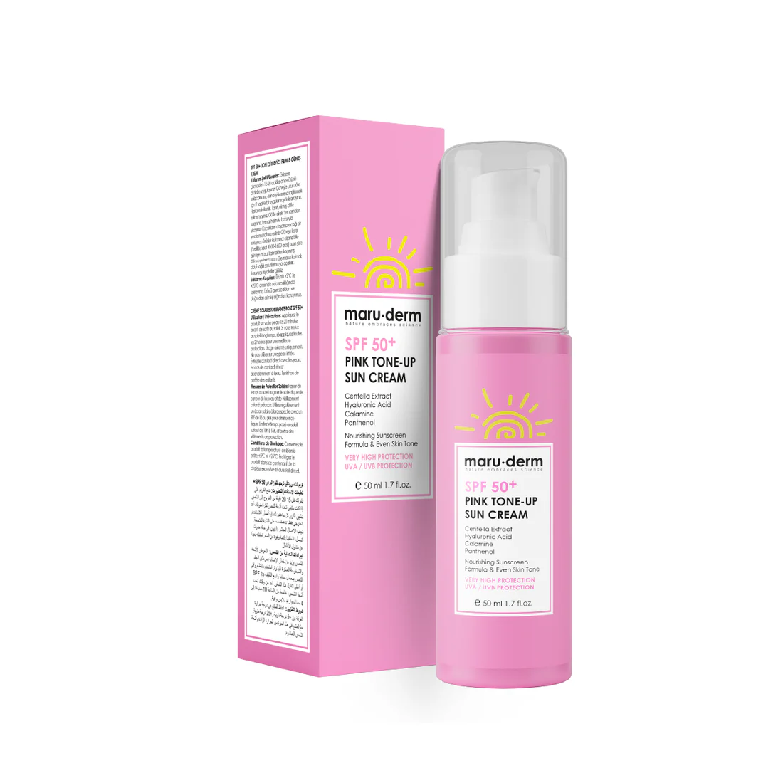 Maruderm SPF 50+ Crème solaire rose tone-up 50ml