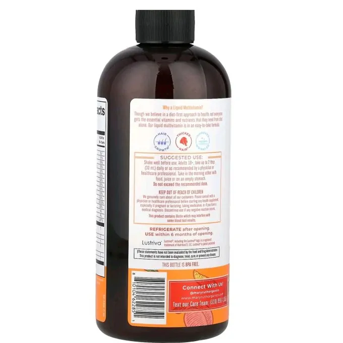 MARY RUTH’S Multivitamin+hair growth liquid morning 450ml – Image 3