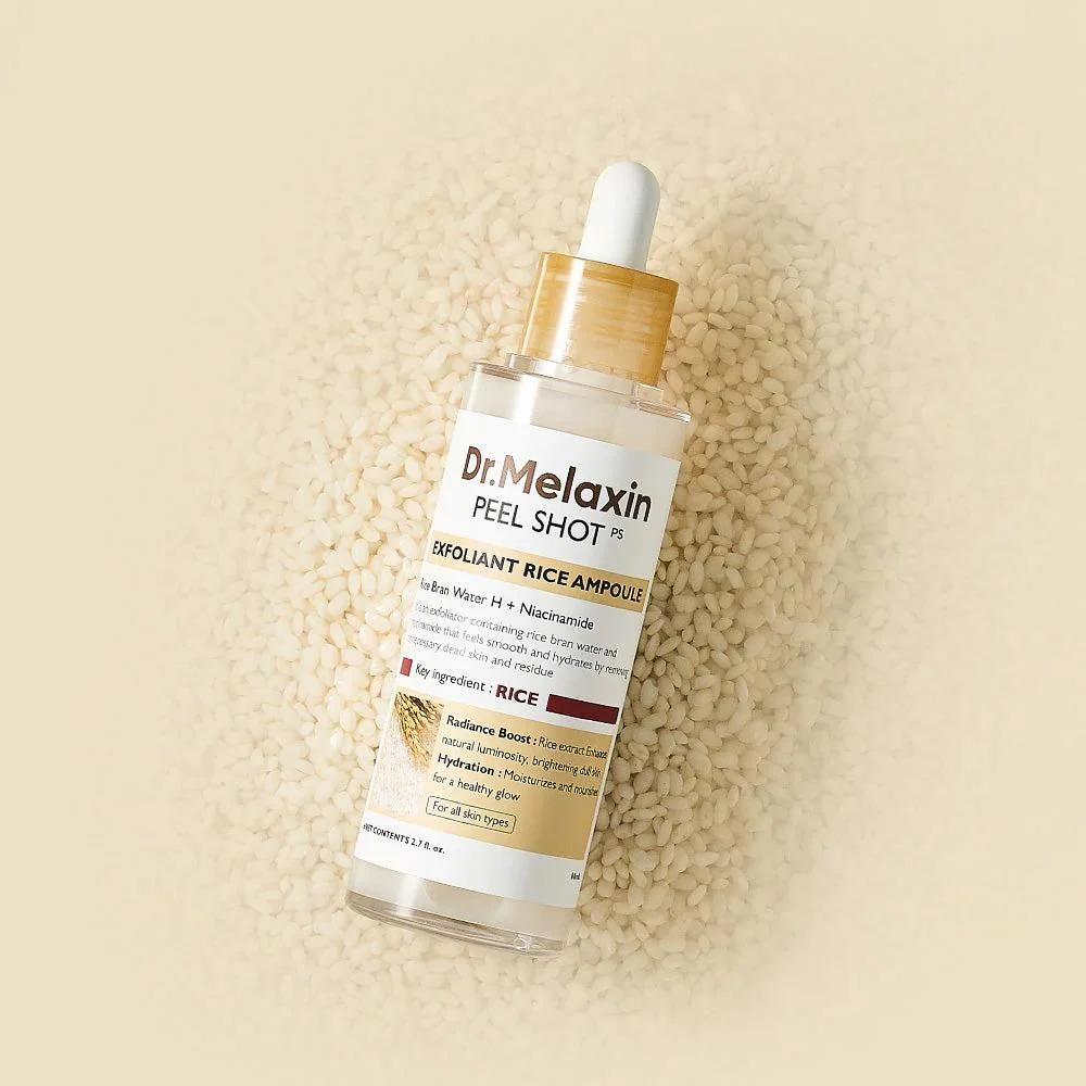 DR.MELAXIN PEEL SHOT EXFOLIATING WHITE RICE AMPOULE 80 ML – Image 2
