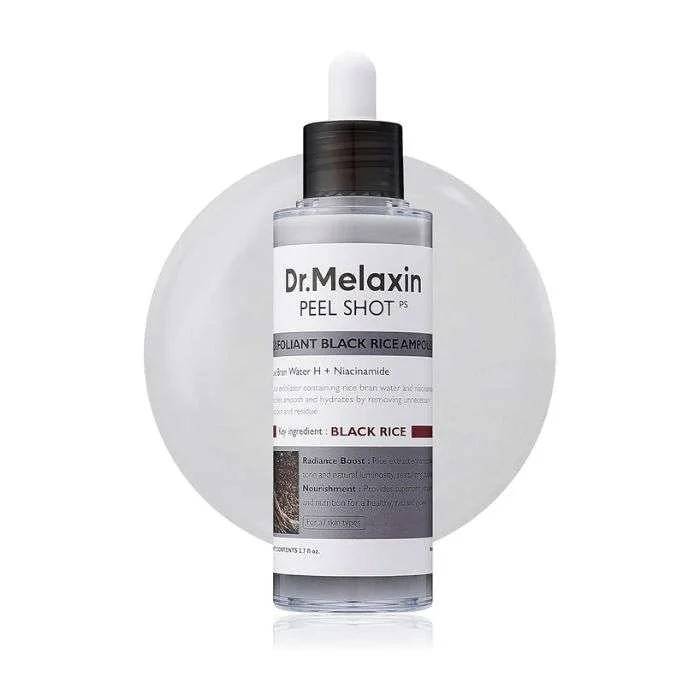 DR.MELAXIN PEEL SHOT EXFOLIATING BLACK RICE AMPOULE 80 ML