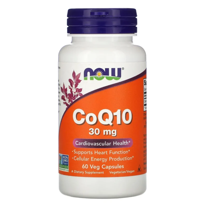 NOW CoQ10 30 mg Cardiovascular Health 60 Veg Capsules
