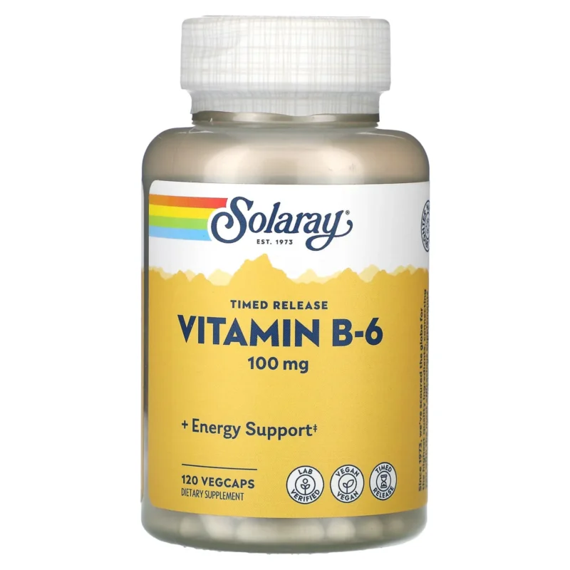 Solaray Vitamine B6, 100 mg, 120 vegcaps